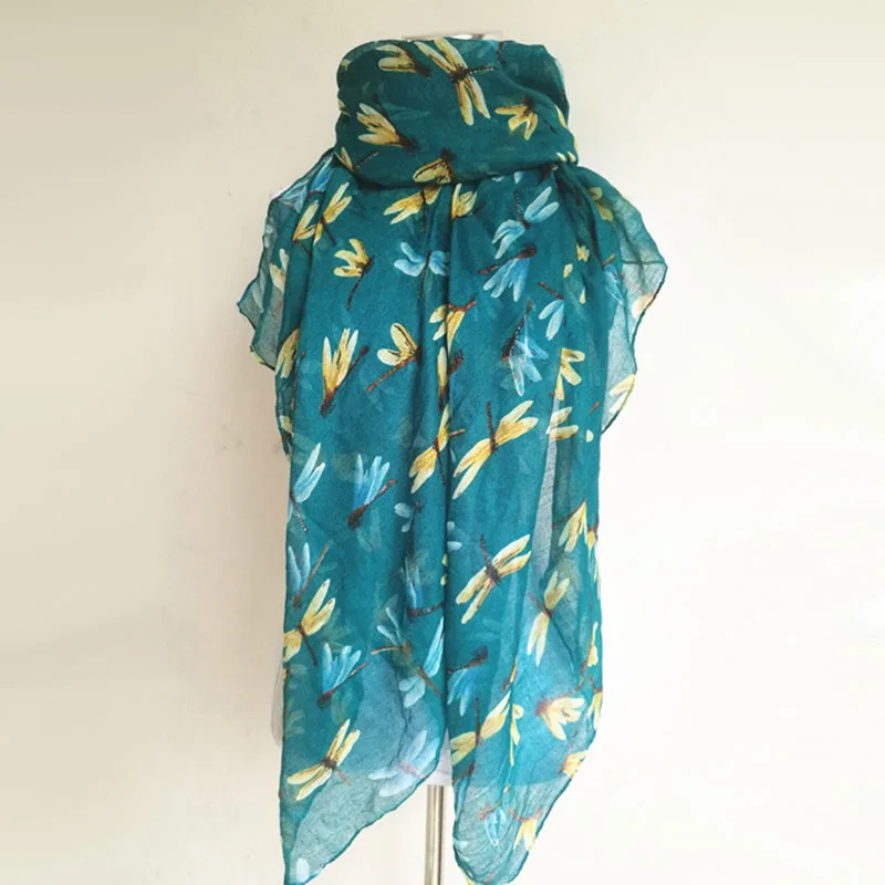 Новое поступление модный животный принт шарф стрекоза женские шарфы микс 13 цветов женские шарфы из пашмины