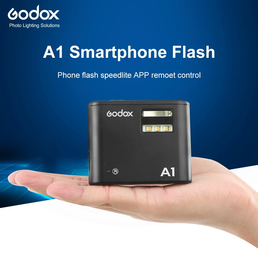 В наличии Godox A1 Смартфон Флэш-Системы 2.4g беспроводное устройство Flash триггер постоянной светодио дный свет с Батарея для iphone 6S 7 Plus