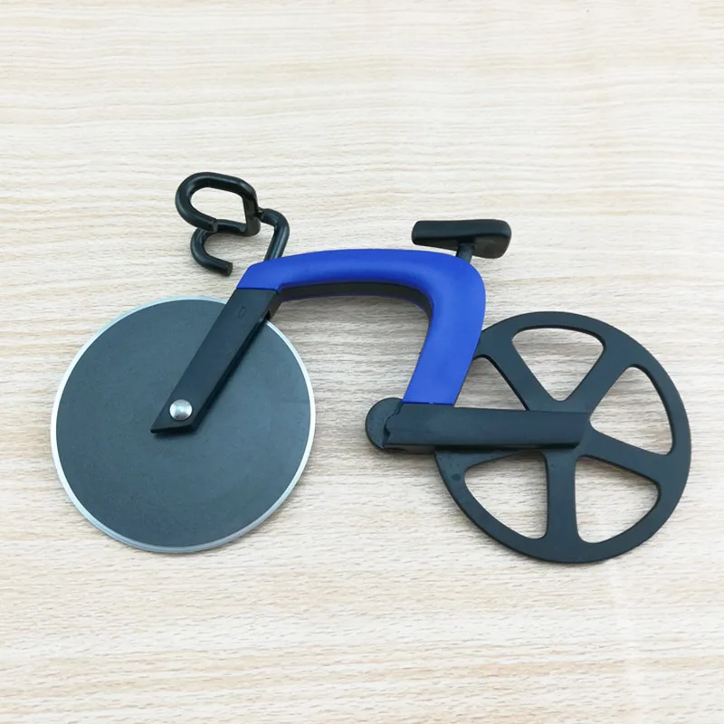 Bicycle Pizza Cutter Wheel Stainless Steel Plastic Bike Roller Pizza Chopper Slicer Kitchen Gadget LBShipping