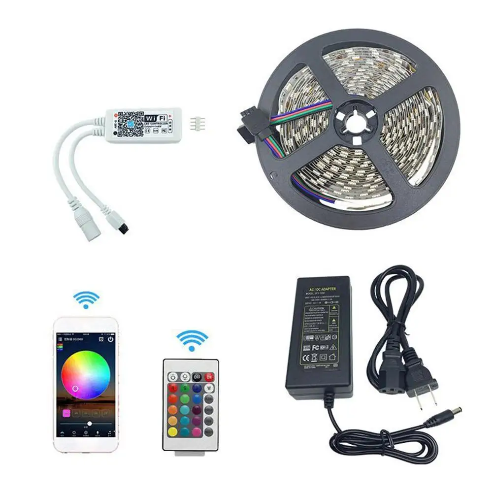 

WiFi Wireless Smart Phone APP Controlled LED Strip Lights SMD5050 Remote Control Colorful RGB LED Light Strip
