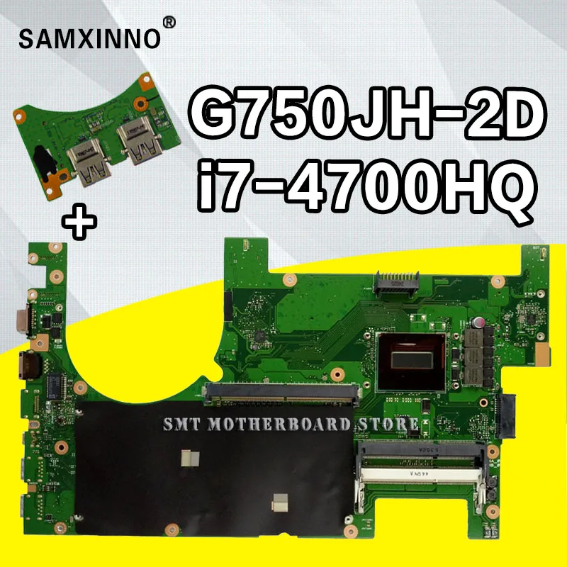 

G750JX motherboar For ASUS G750JW G750JH G750J G750JS G750JM Laptop mainboard 2D connector i7-4700HQ CPU test work 100%