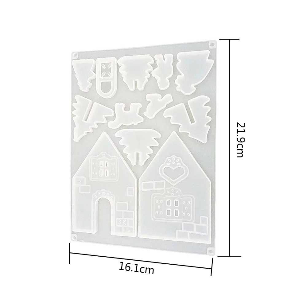 Рождественский домик, форма силиконовые формы эпоксидной Создание украшений из каучука ремесло инструменты DIY пресс-форма инструмент для работы с глиной для дома и сада