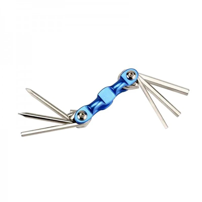 

Sahoo 6in1 Bicycle Repair Tool Inner Six Angle 3/4/5/6MM Wrench A/Cross Screwdriver Combination Multi-function Bike Tools
