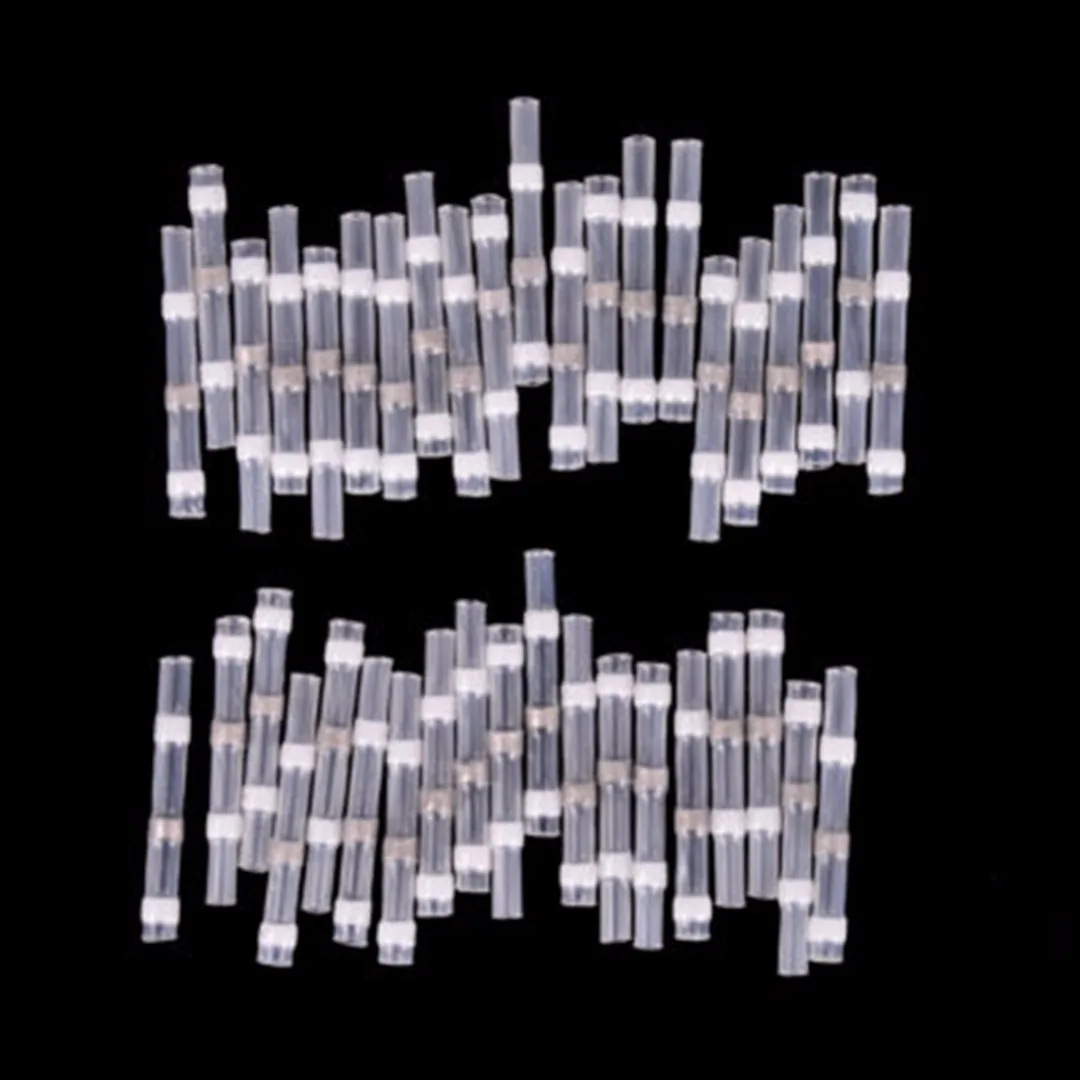 

50pcs Insulated Heat Shrink Wire Splice Connectors Waterproof Solder Sleeve 26-24AWG