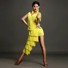 Новые стили латинские танцевальные костюмы для пожилых сексуальные спандекс кисточкой латинские танцевальные платья для женщин конкурс латиноамериканских танцев платья