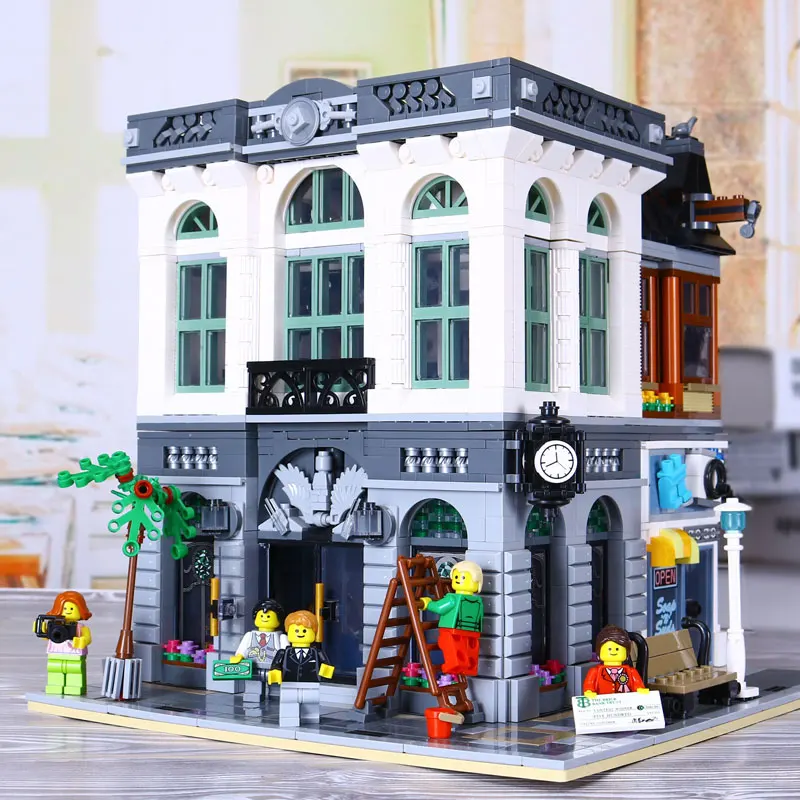 

DHL Toys & Hobbies Model Building Blocks 2418Pcs Brick Bank Model Building Kids Blocks Bricks Children Toy Christmas Gifts