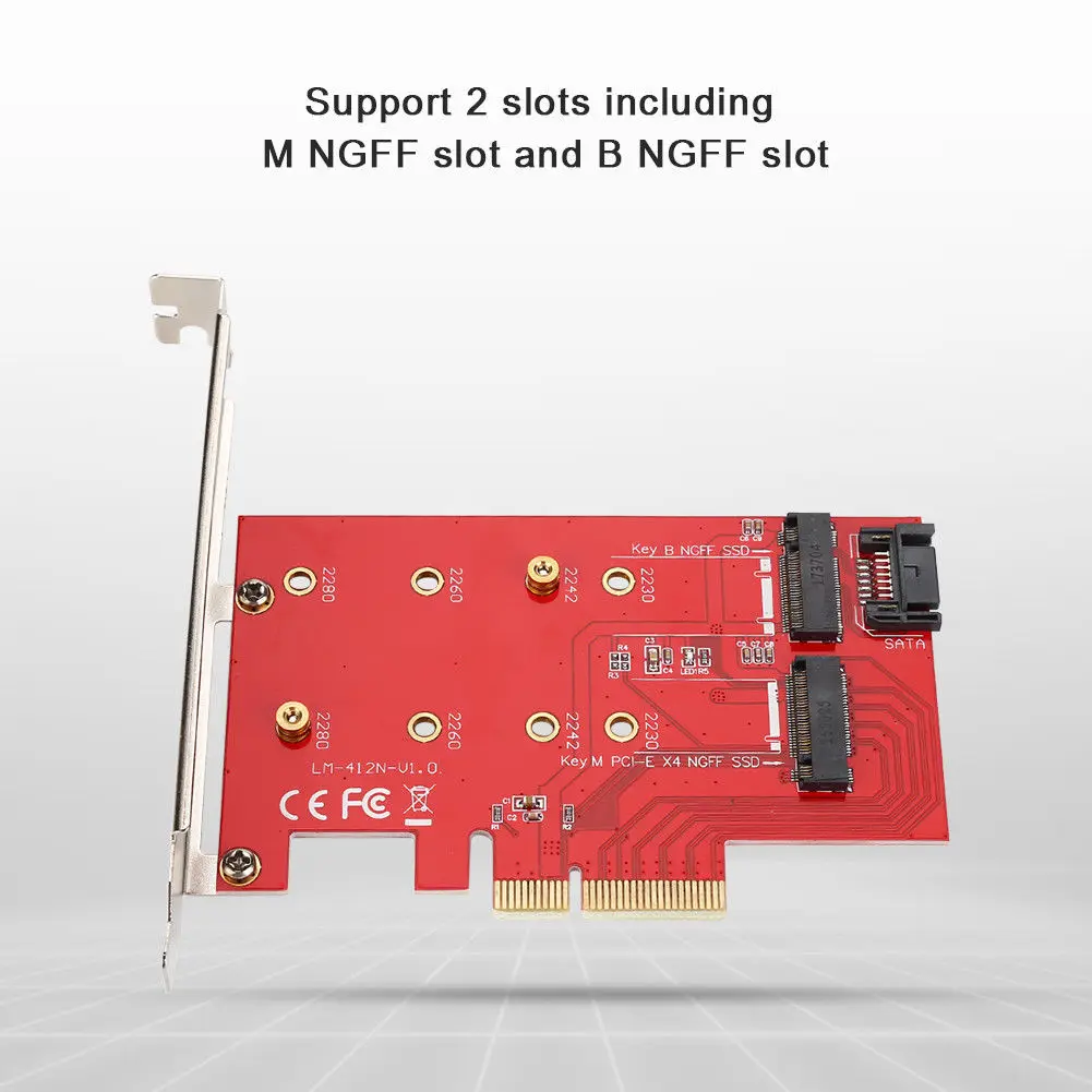 Компьютерная шина Pci-E X4 для M.2 Ngff M/B Ключ Ssd переходник sata карты для настольных ПК