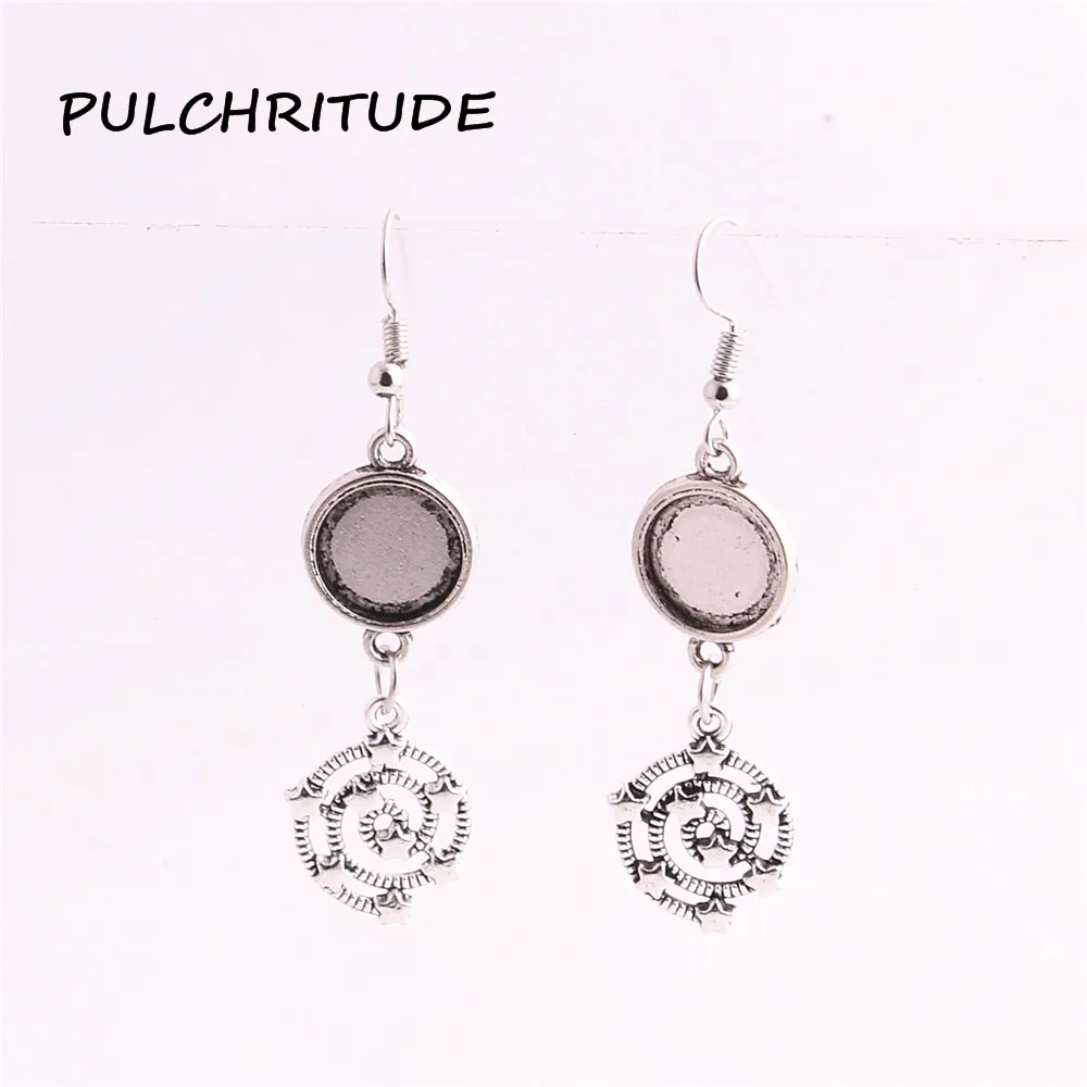 

PULCHRITUDE Metal Alloy Antique Silver 10pairs(20pcs) Fit 12mm Cabochon Moon Charm Star Pendant Earring Diy Jewelry MakingC1758