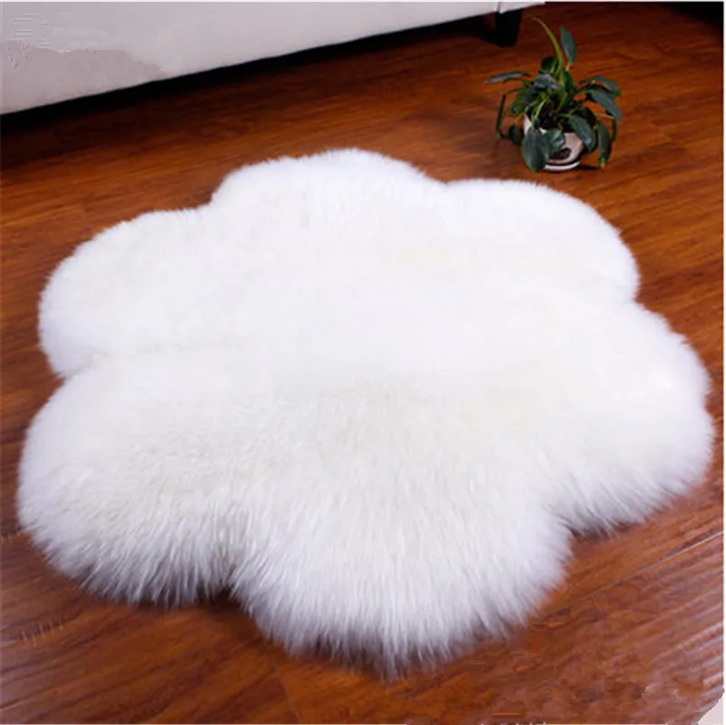 1PCS Sheepskin Non slip Rug Living Room Bedroom Rug Round ...