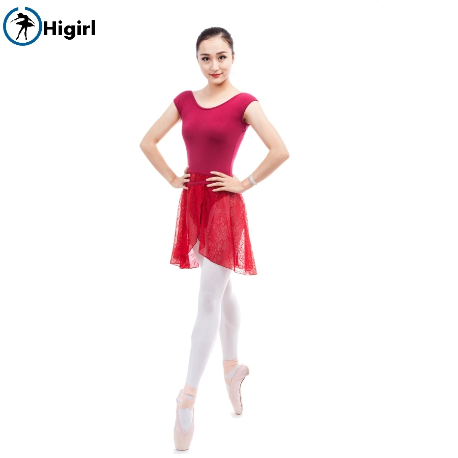

New Black Lace Elastic Ballet Dance Skirt Women Adult Burgundy Waist Cotton Ballet Dance Costumes For Girls CF7509