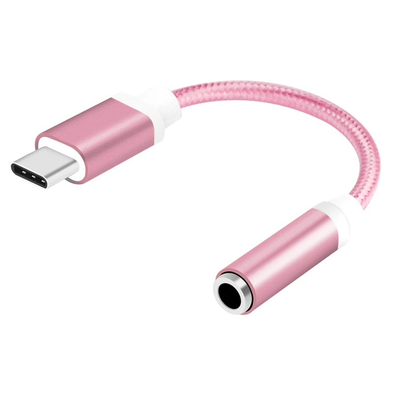 3,5 мм аудио кабель для lightning 3,5 jack адаптер usb type c переходник для наушников Adriod аудио кабель USB адаптеры разъем - Цвет: pink