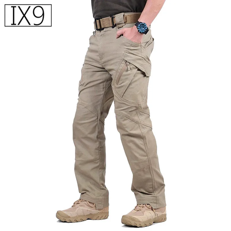 

IX9 City Tactical Cargo Pants Men Combat SWAT Army Military Pants Cotton Many Pockets Assault Stretch Man Casual Trousers