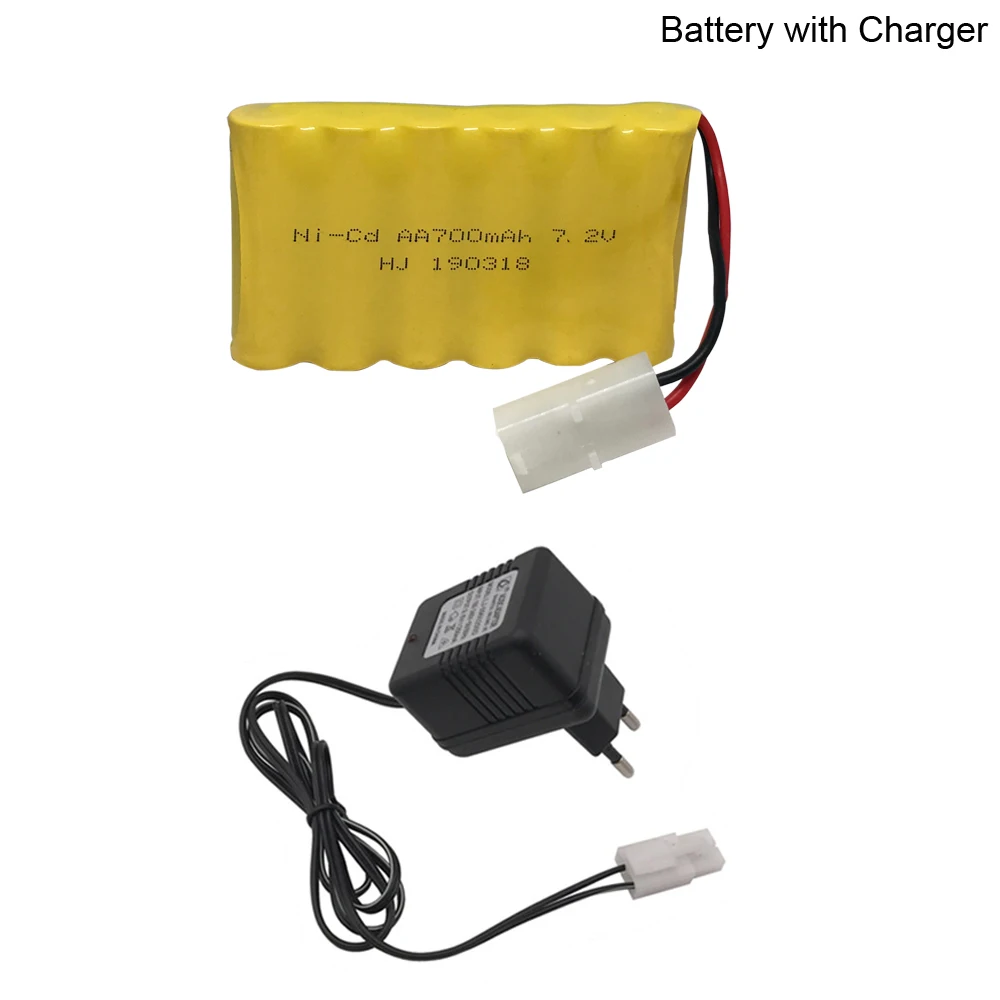 

7.2V 700mah AA NI-CD Battery With 7.2V Charger Set For RC Electric toys car Telerobot boat Remote control Tank L6.2-2P Plug