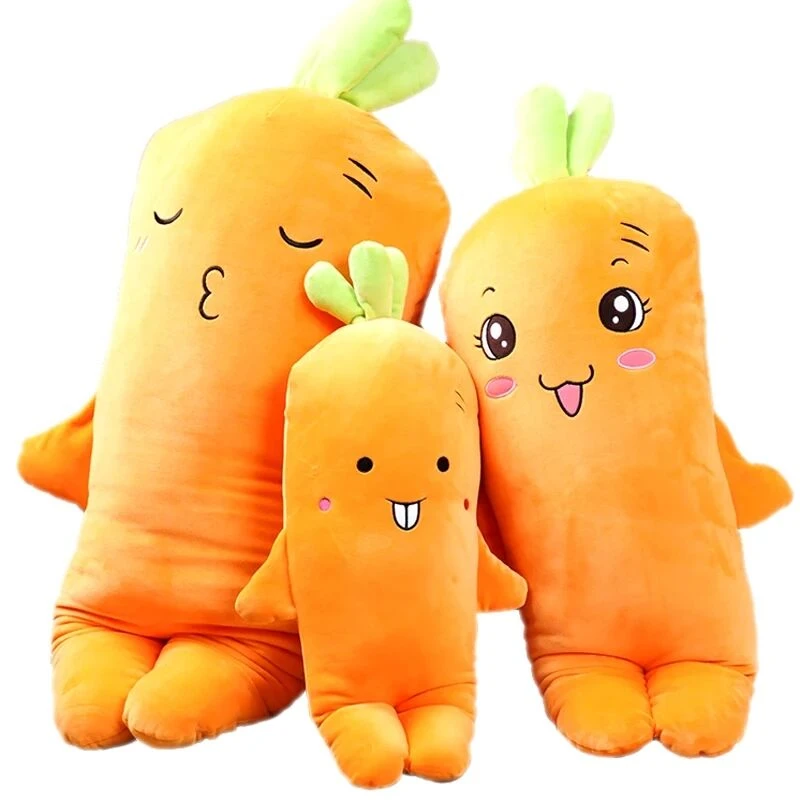 RYRY 100 cm tamaño grande zanahoria felpa de dibujos animados de peluche  rábano cojín realista verduras plantas suaves juguetes regalos de  cumpleaños| | - AliExpress