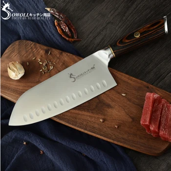 

Liang Da 7.5 inch Kitchen Knife Japanese Cook's Stainless Steel Chef Knife Chopping Nakiri Cleaver Japanese Chef Cooking Tools