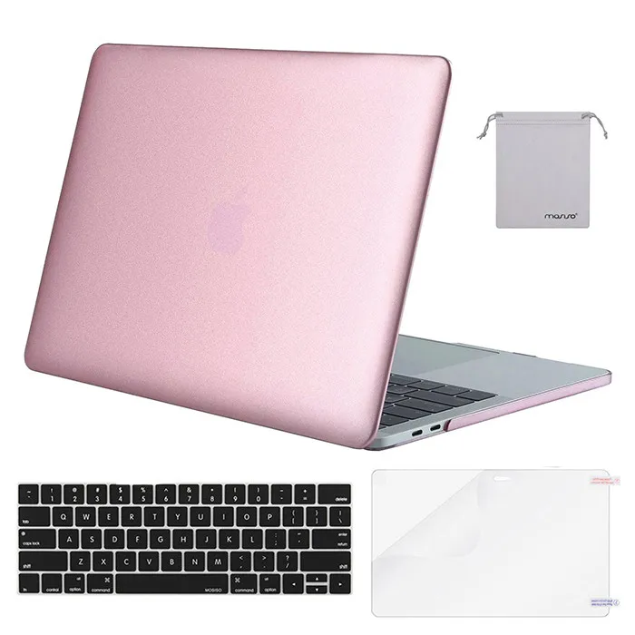 Mosiso ноутбук матовая поверхность Coque чехол для MacBook Air 13 Pro 13 15 15,4 16 retina Touch Bar+ силиконовый чехол для клавиатуры - Цвет: Rose Gold