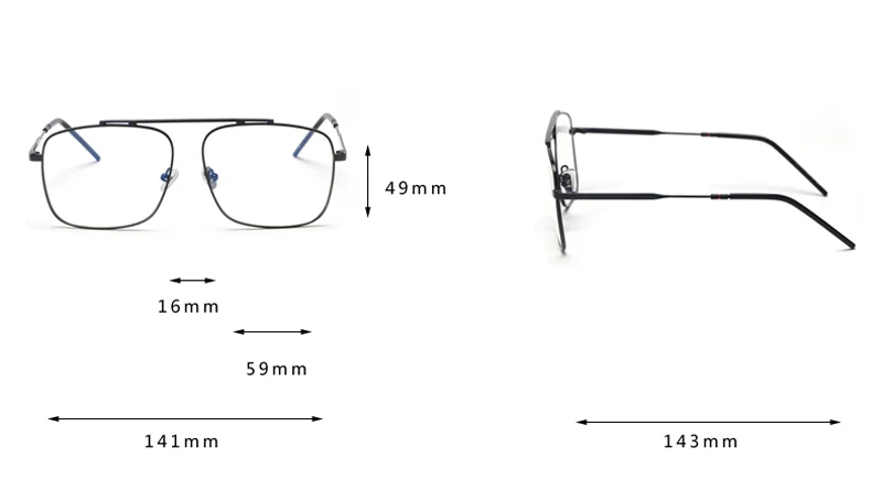 big eye glasses square frame men metal myopia detail (1)