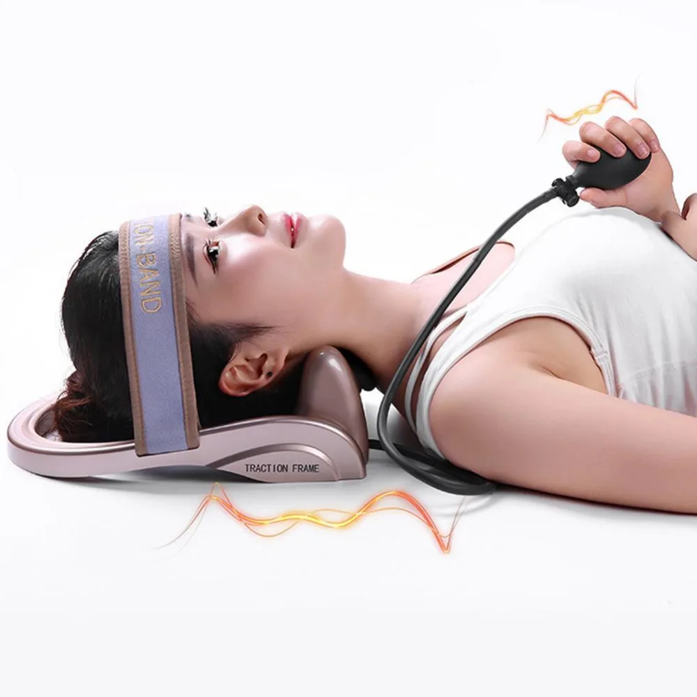

Portable Neck Cervical Traction Device Vertebra Tractor Pneumatic Pump Neck Spine Posture Headache Head Muscle Pain Relief
