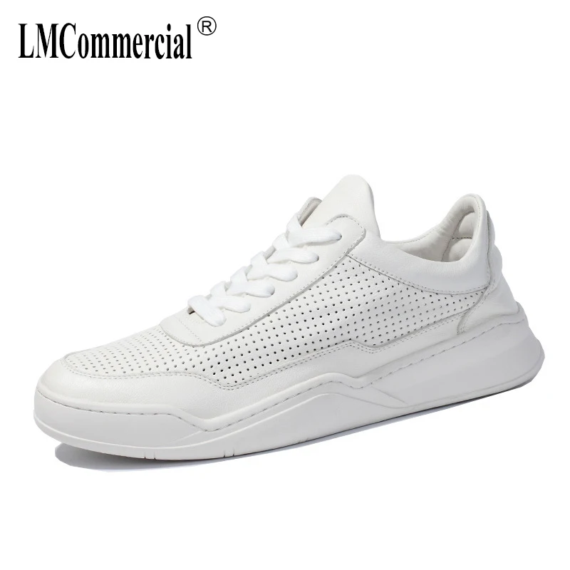 

Spring Summer thick sole Cowhide European Station Leisure shoes breathable shoes men cowhide sneaker fashio mens casual shoes