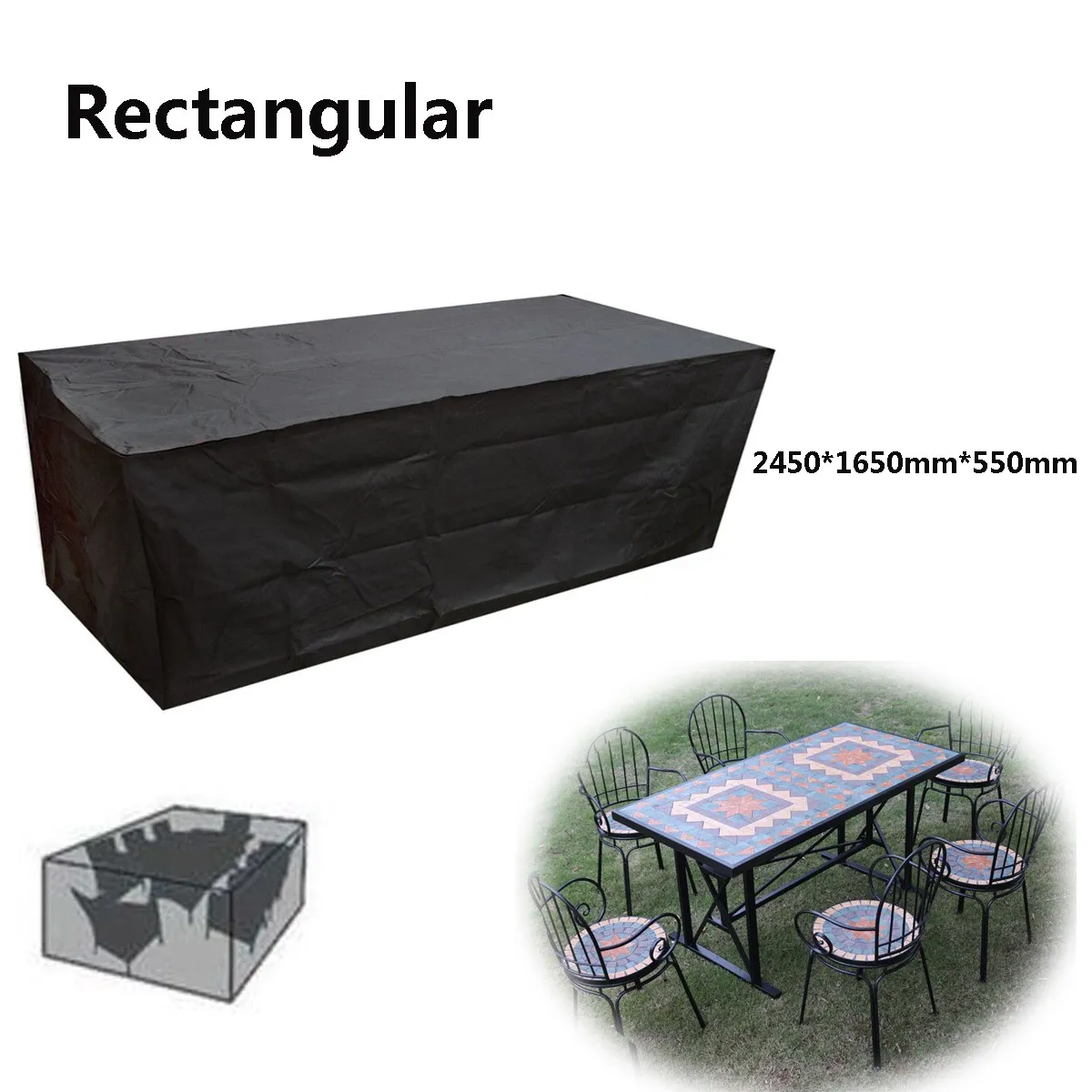 OUTDOOR WATERPROOF 4//6//8//10 SEATERS GARDEN FURNITURE TABLE RAIN PATIO COVER