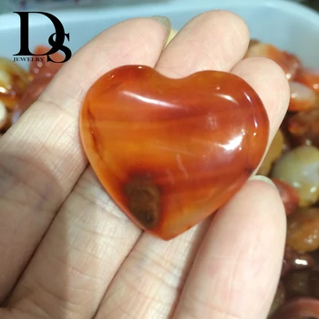 

8pcs Natural Red Agate Heart Figurine Crystal Jade Mineral Specimen Carnelian Love Hearts Quartz Reiki Gifts Jewelry Making