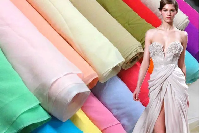 Multicolor silk georgette solid color 100% mulberry silk fabric 114 cm 8 mm lining dress scarf silk fabric retail