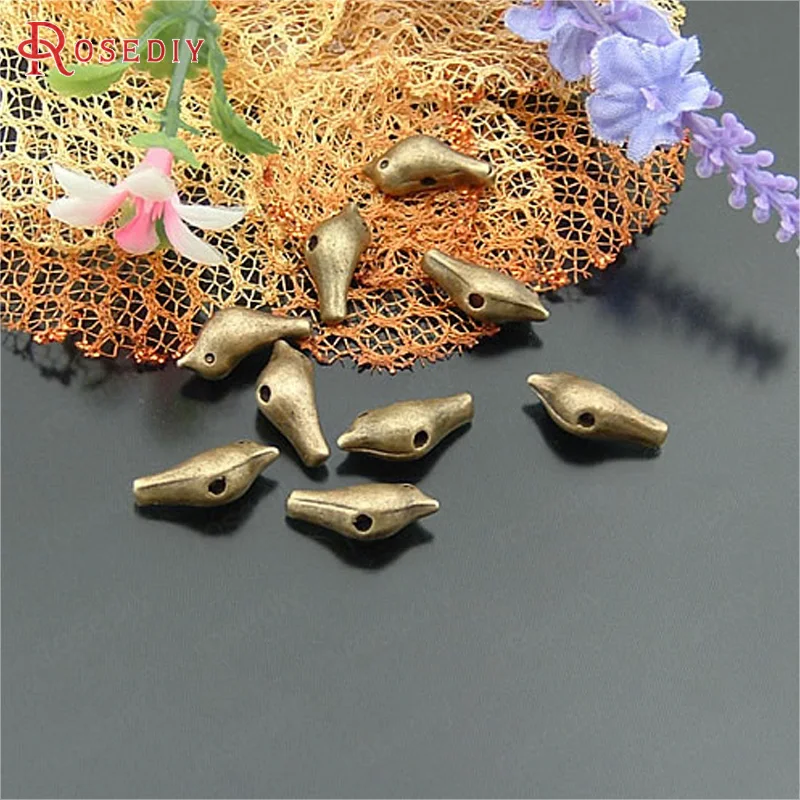 

(21660)50PCS 15x7MM Antique Bronze Zinc Alloy Bird Spacer Beads Bracelet Beads Diy Jewelry Findings Accessories Wholesale