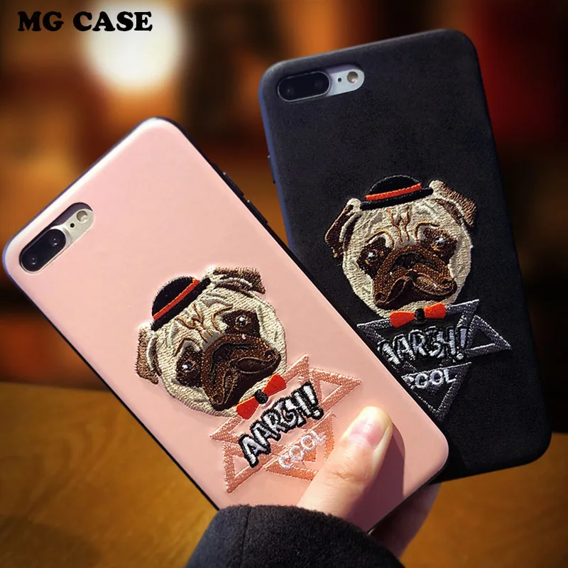 Funny Embroidered Cool Dog TPU Phone Case For Apple Iphone 6 6S 6
