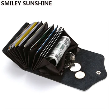 

Top Quality Genuine Leather Money Clip Mini Male Coin Purses Money Pocket Bag Cash Holder Men Women Clip Wallet with money clip