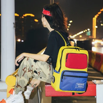 

Harajuku Ulzzang Couple Backpacks Canvas Women Men Backpack Korean Style College School Bag For Teenage Girls Boy mochilas mujer