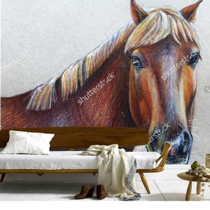 

Custom retro wallpaper,Horse,landscape painting for the living room bedroom restaurant background wall waterproof wallpaper