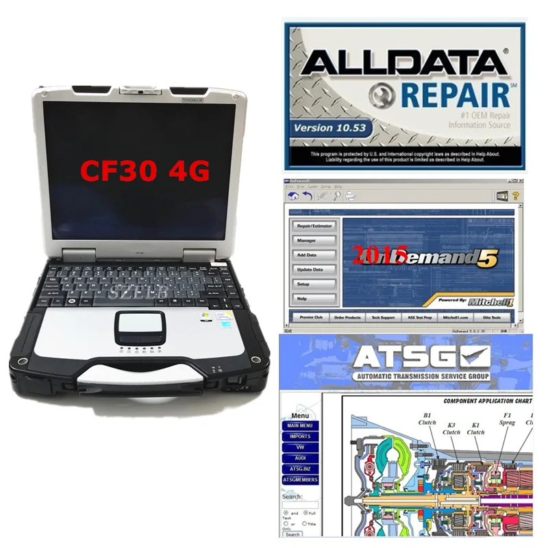

alldata and mitchell software Atsg 2017 installed well cf30 laptop 4g all data 10.53 mitchell on demand in 1tb hdd ready to use