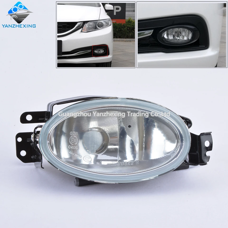 

2PCS Fog Light Fog Lamp Front Bumper Light Sub-Assy For Honda For Civic 2014 2015 OEM:33950-TR0-H51 33900-TR0-H51
