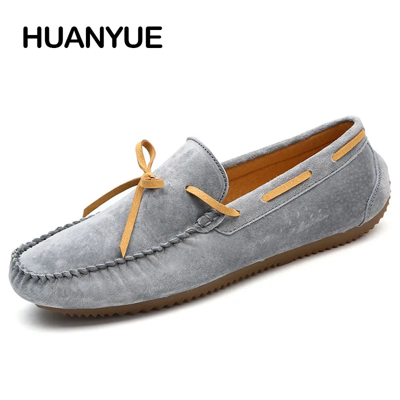 

Spring Summer Men Shoes Breathable Suede Leather Slip-on Men's Flat Shoes Casual Mens Loafers Soft Comfortable Driving Shoes