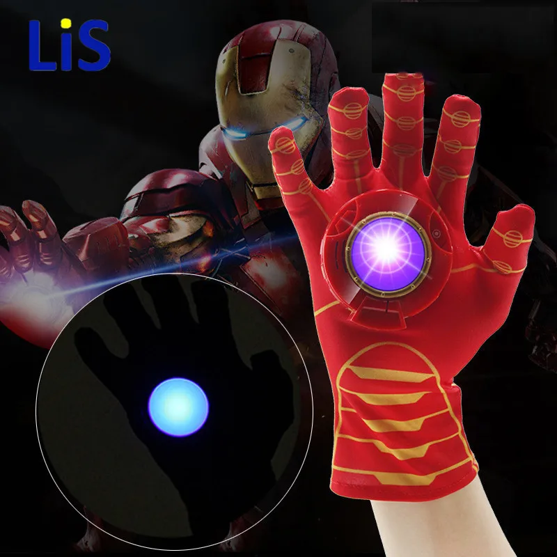 

The Avengers Iron Man Glove Action Figure Launchers Suitable Spiderman Costume with Music and LED Light Ironman Kids Toys