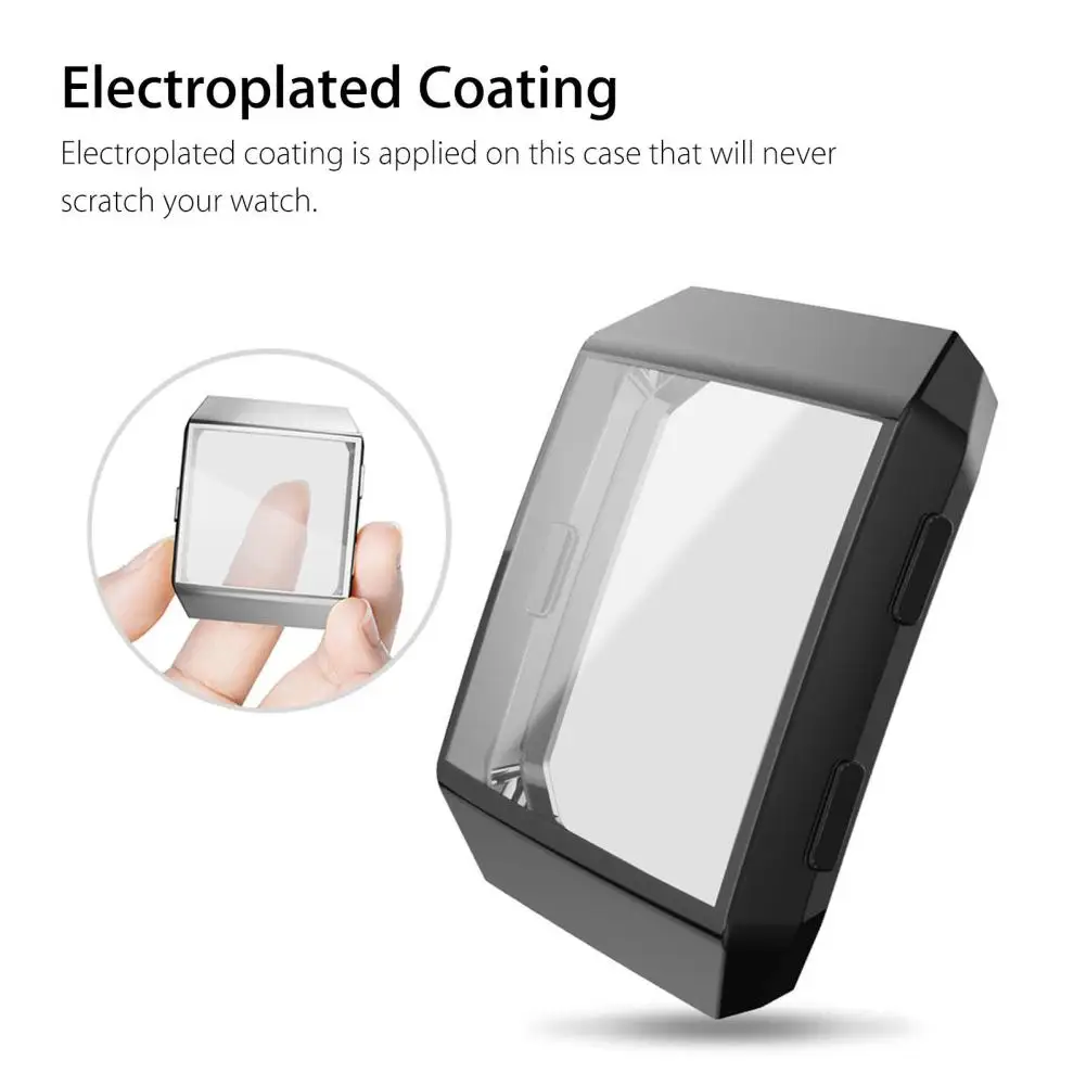 

New Arrival Silicone Frame Skin Cover Case TPU Protective Shell For Fitbit Ionic Smart Watch Screen Protector