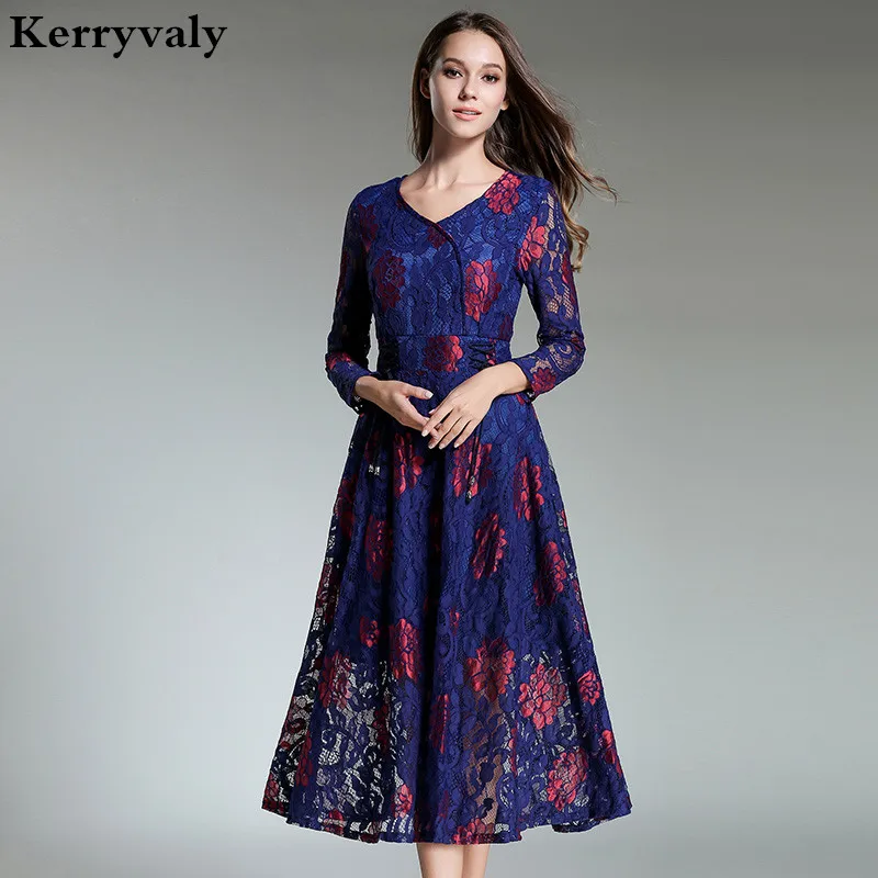 Red long sleeve christmas party dress