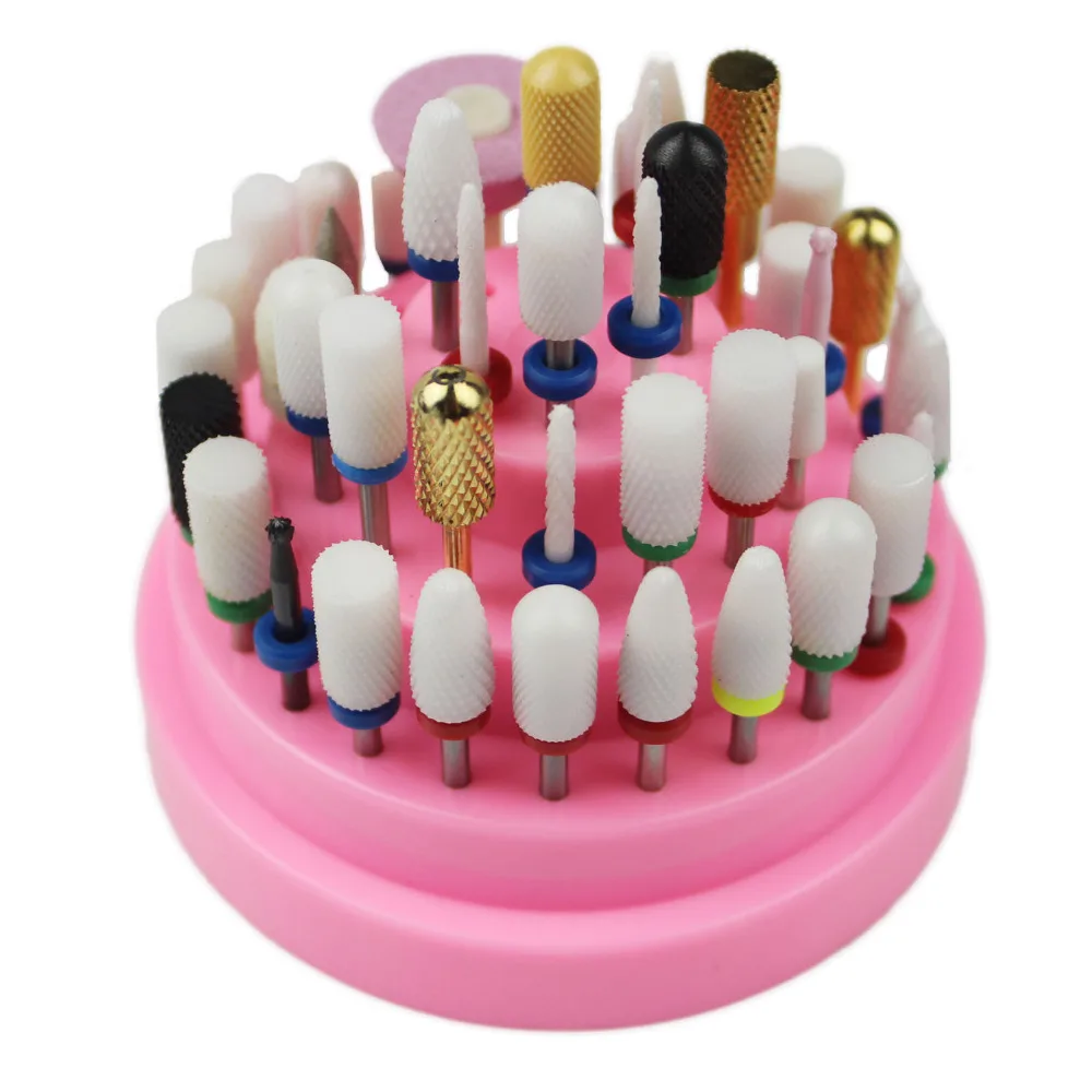 Nail Drill Bits Holder Organizers Stand Display Container 48 Holes Nail