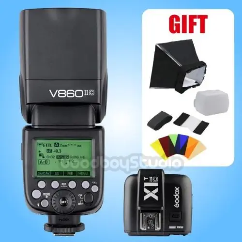 

Godox V860II V860II-C E-TTL Wireless 2.4G Li-ion Flash Speedlite + X1T-C Flash Trigger Transmitter for Canon [FREE GIFT]