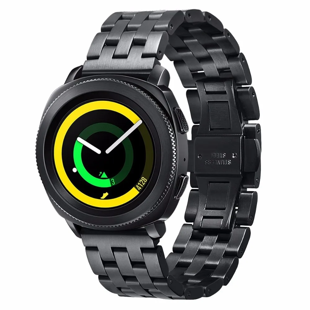 V MORO Gear Sport Bands Solid Metal Stainless Steel Band Butterfly