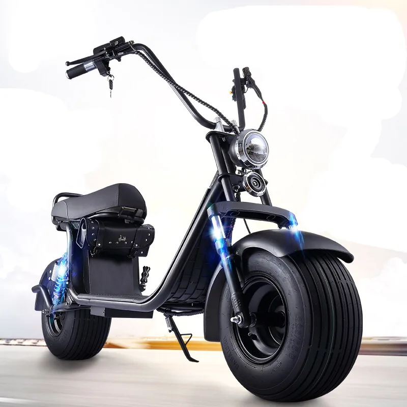 Best Adult  Electric Motorcycle Electric Citycoco Scooter Electric bike 60V20A 1500W Double Lithium Battery With Two-Wheel 0