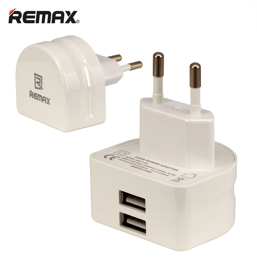 REMAX USB Smart Charger US/EU/UK Chargers Power Switch 2 Ports 2.1A