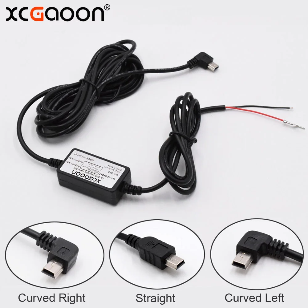 XCGaoon DC 12 В до 5 2 а 3 м кабель для автомобильного зарядного устройства Мини USB с