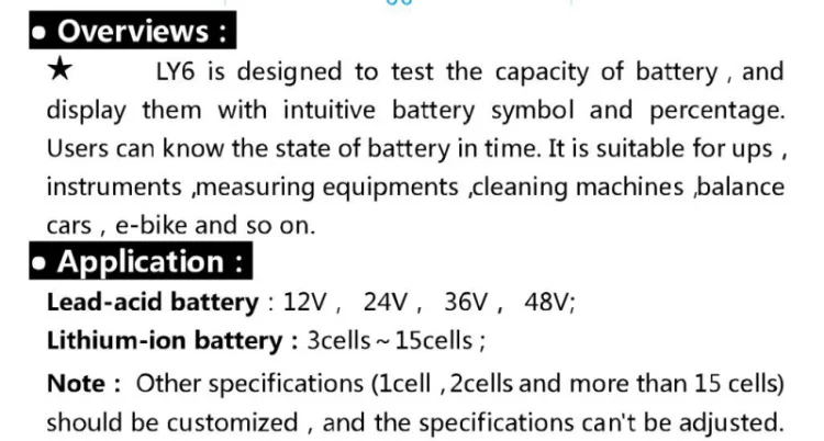 ЖК-индикатор емкости литиевой батареи синий дисплей свинцово-Кислотное литий-ионное оставленное устройство для обнаружения 12 в 24 в 48 В для автомобиля