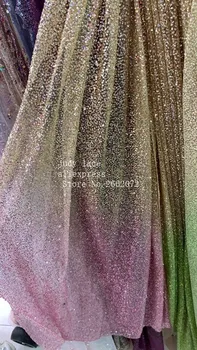 

5yards/bag 2 - color dense spot glitter powder gradient color european-style fabric used for wedding dress fashion stage QJ24#