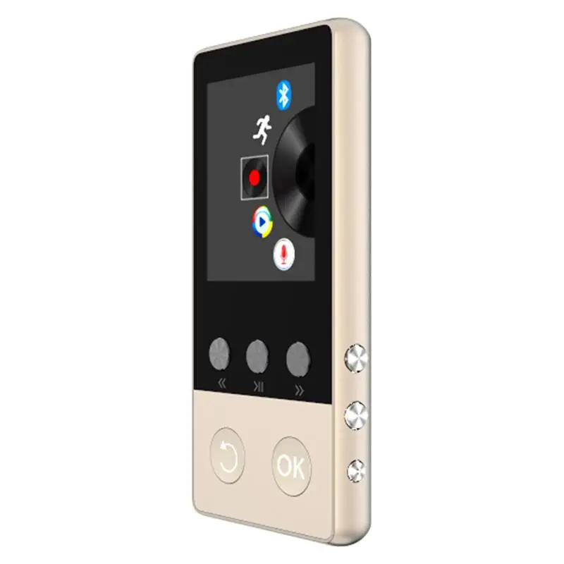 Metal MP3 Player Bluetooth Portable Audio 8GB FLAC APE Lossless Music Player with FM Radio,Recorder,E-Book,Clock