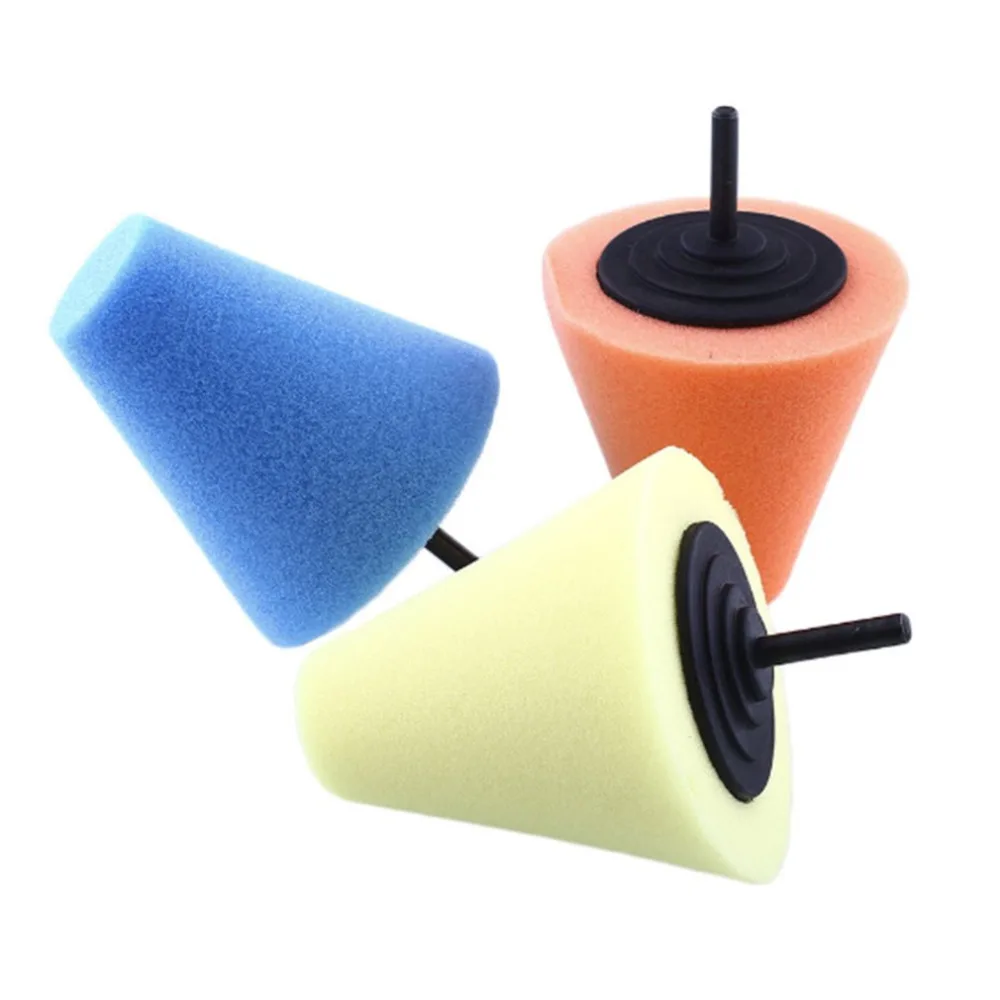 

2019 new Burnishing car Automotive Foam Sponge Polishing Cone Shaped Buffing Pads For Car Wheel Hub Care Metal Pad Soft Type