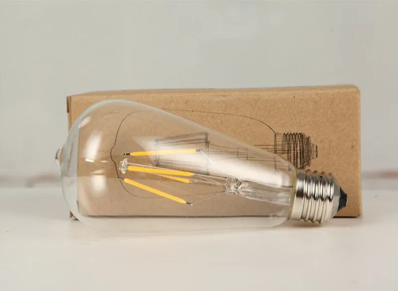 Ретро Edison led светильник лампочка E27 220V 2W 4W 6W 8W ST64 220V лампа накаливания ампулы лампы Винтаж Эдисон лампы