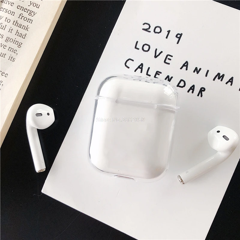 Чехлы для Apple AirPods 2 прозрачные наушники ПК чехол для Apple Air Pods 1 Зарядная коробка Жесткий ПК Прозрачный чехол для Airpods