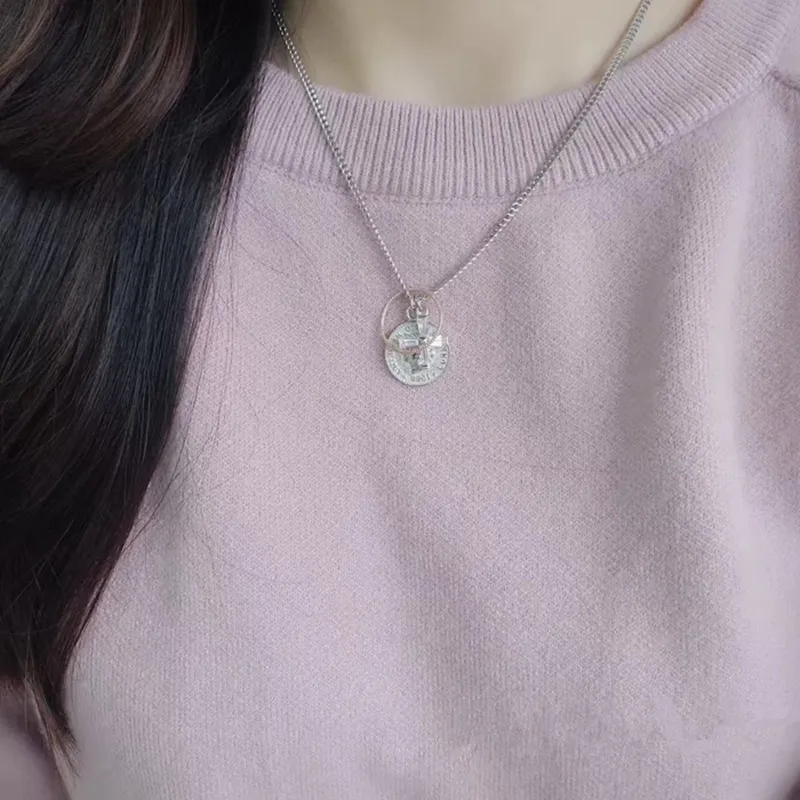 Ожерелье LBLS из серебра 925 пробы с подвеской крестом|pendant woman|round pendantdesigner necklace |